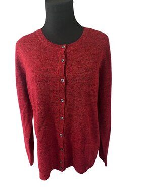 Croft & Barrow red and black button up sweater size M